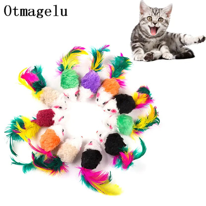 Irresistible Fun: Feathered Fleece Mouse Cat Toys for Ultimate Playtime