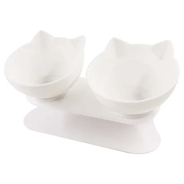 Double Cat Bowl With Raised Stand