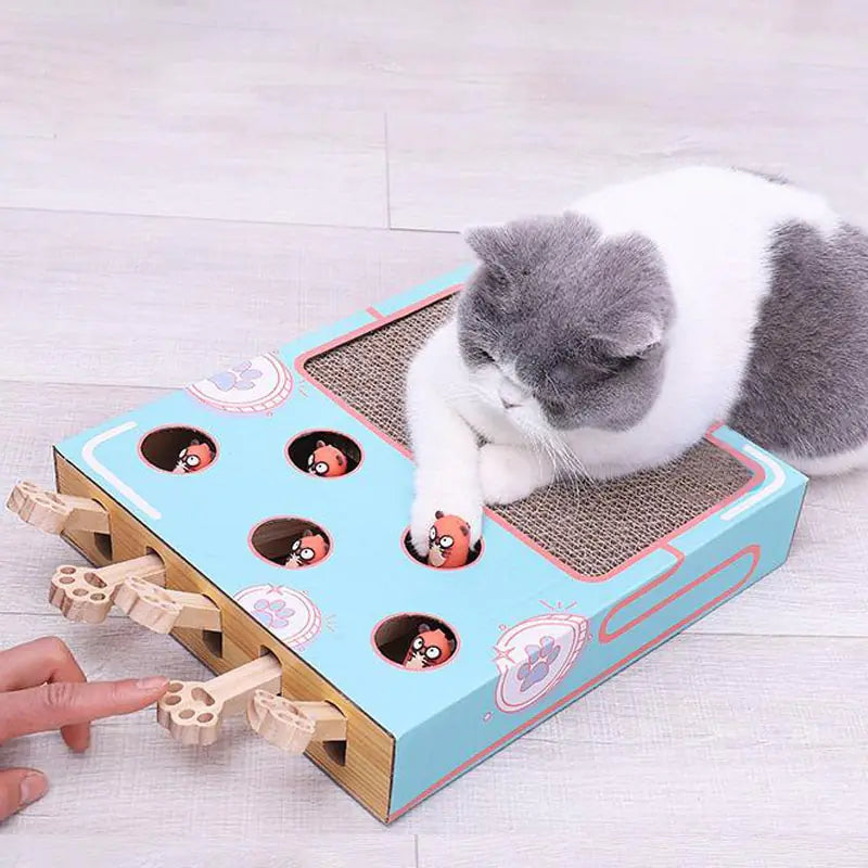Interactive Cat Teaser Toy with Scratching Pad