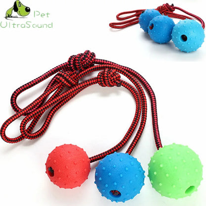 ULTRASOUND PET Dog Chew Training Ball with Rope