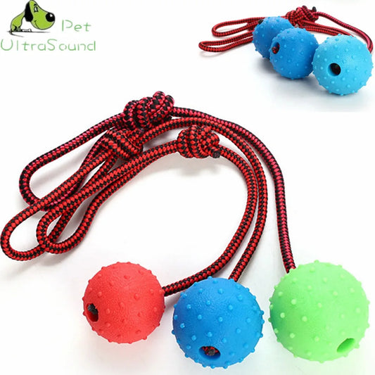 ULTRASOUND PET Dog Chew Training Ball with Rope