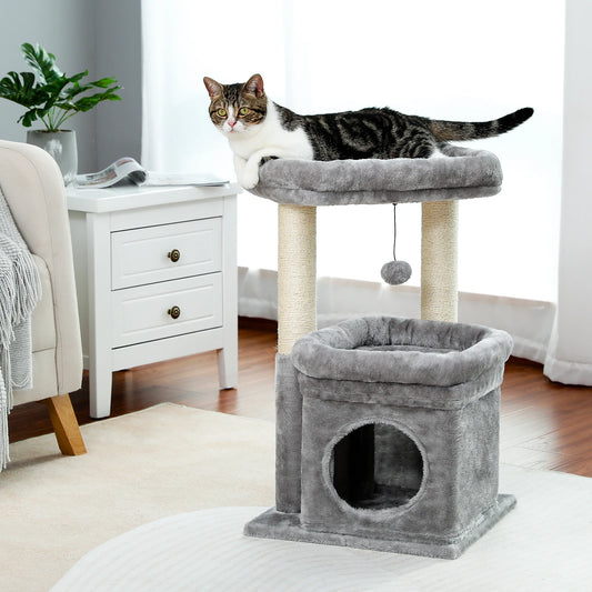 Kitty Haven - Cozy Cat Condo with Natural Sisal Scratching Posts