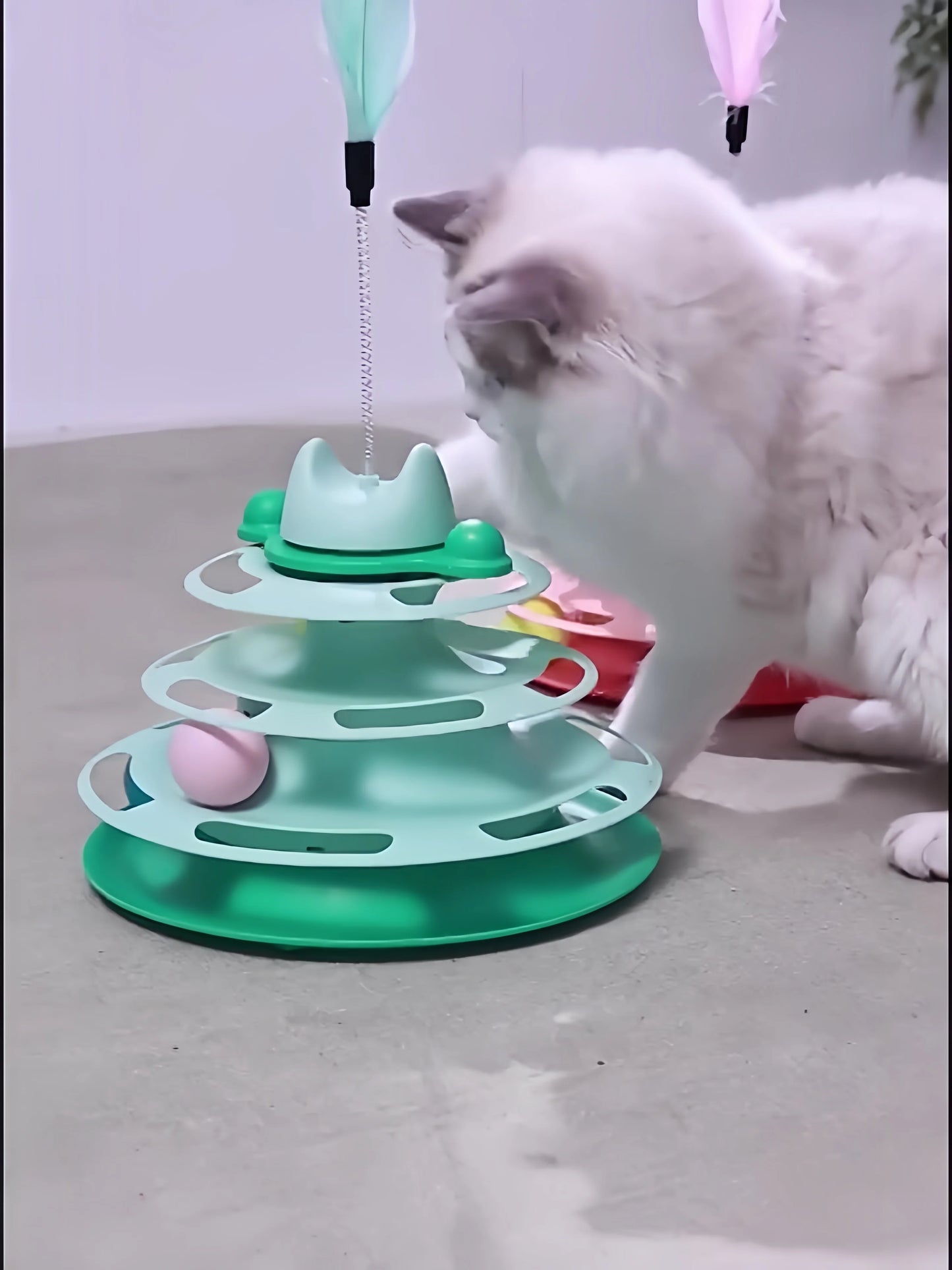 Four-layer Rotating Track Interactive cat Toy