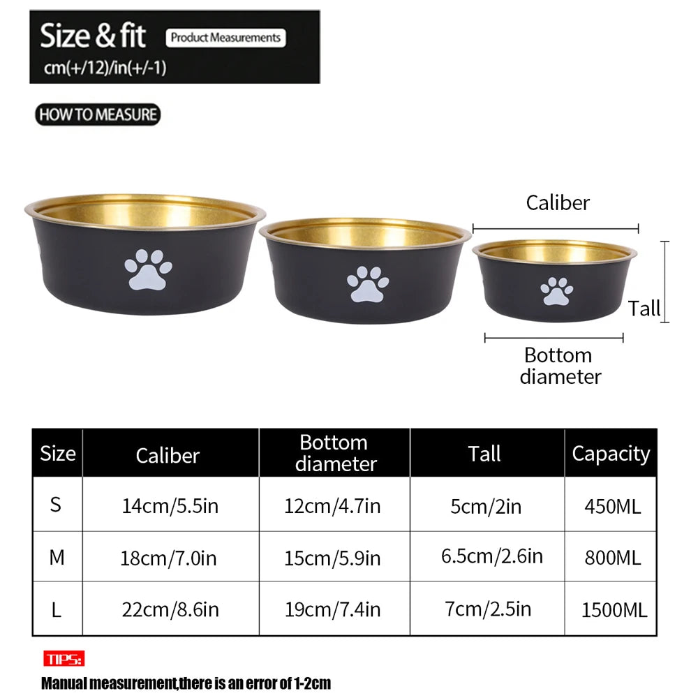 S/M/L Stainless Steel Dog and Puppy Bowl. Non Slip Large Capacity Food Water Pet Bowl For Small, Medium and Big Dogs.