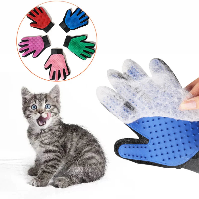 Gentle Groomer: Cat Grooming Glove & Hair Brush Remover for Easy Shedding Control!