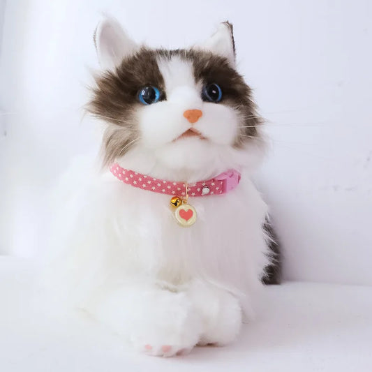Charming Kitten Collar with Bells - Adjustable, Soft & Safe