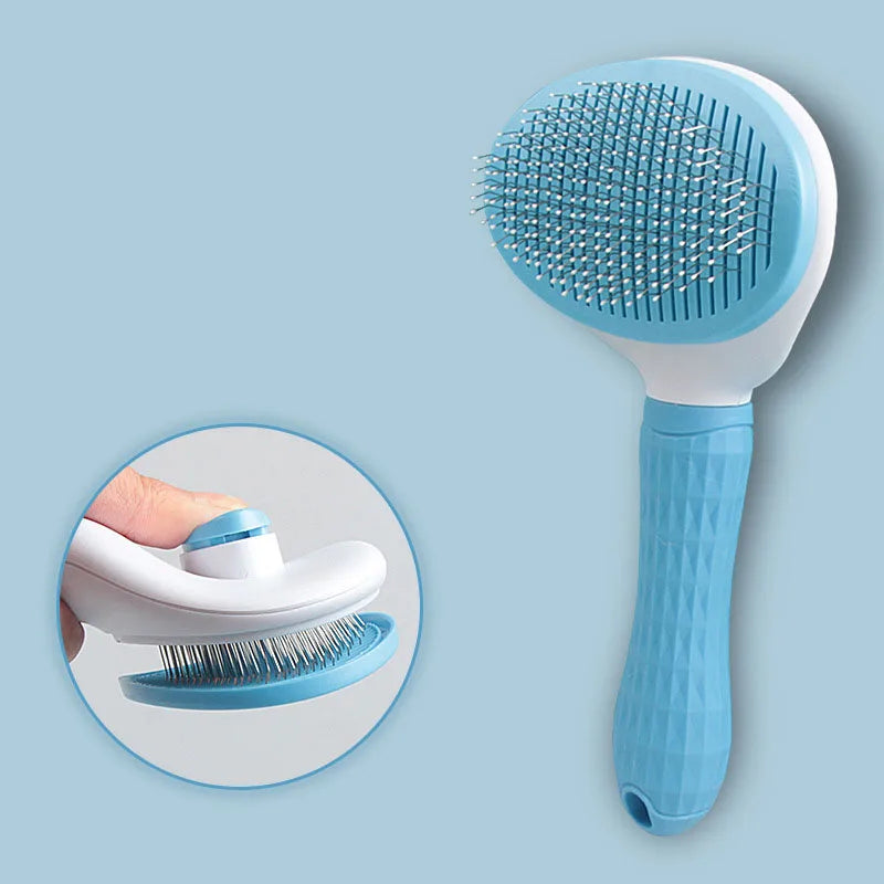 Stainless Steel Hair Remover Brush for Dogs and Cats, Non-slip Beauty Brush, Dog Grooming Equipment, Pet Hair Removal Comb