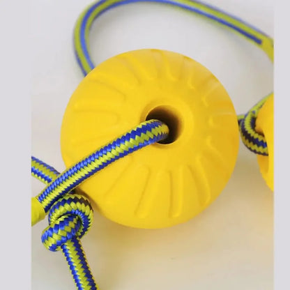Indestructible Rubber Chew Ball with Rope