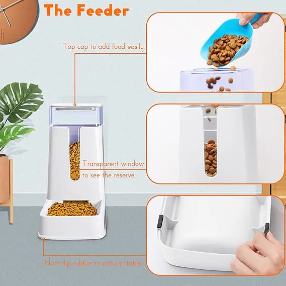 Hydrate & Nourish: The Large Automatic Food and Water Dispensers for Pets!
