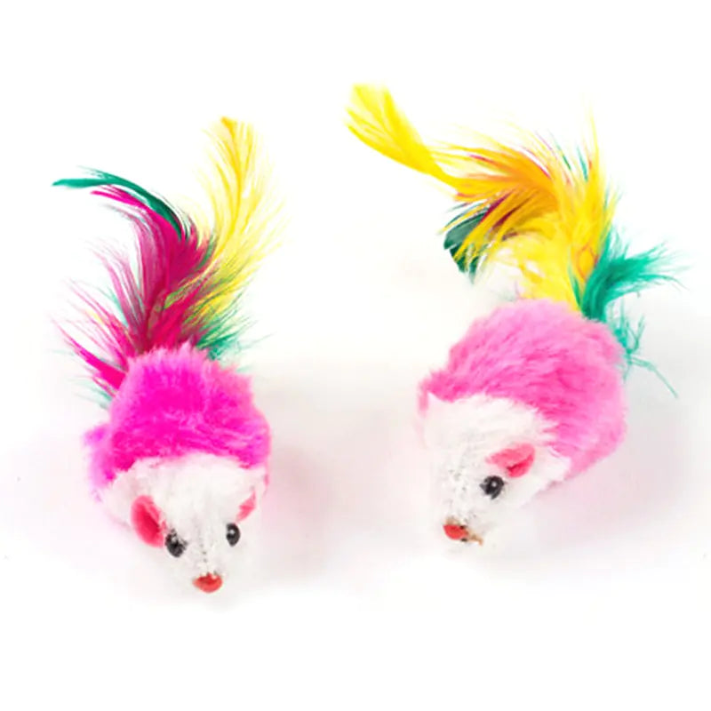 Irresistible Fun: Feathered Fleece Mouse Cat Toys for Ultimate Playtime