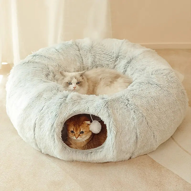 Double Delight: The 2-Level Cat Bed House for Ultimate Cozy Comfort!